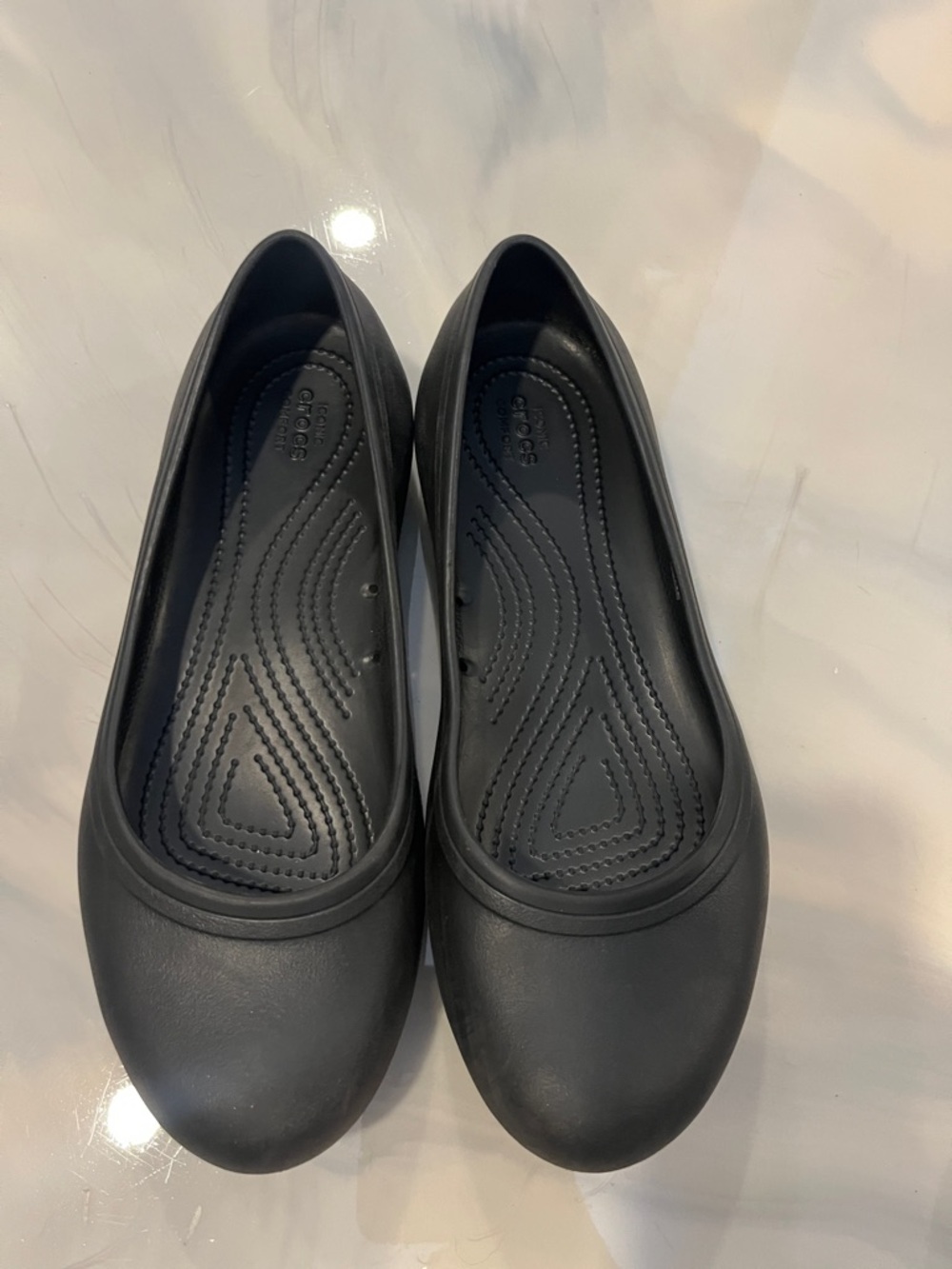 CROCS Women's Black Slip-On Ballet Flats